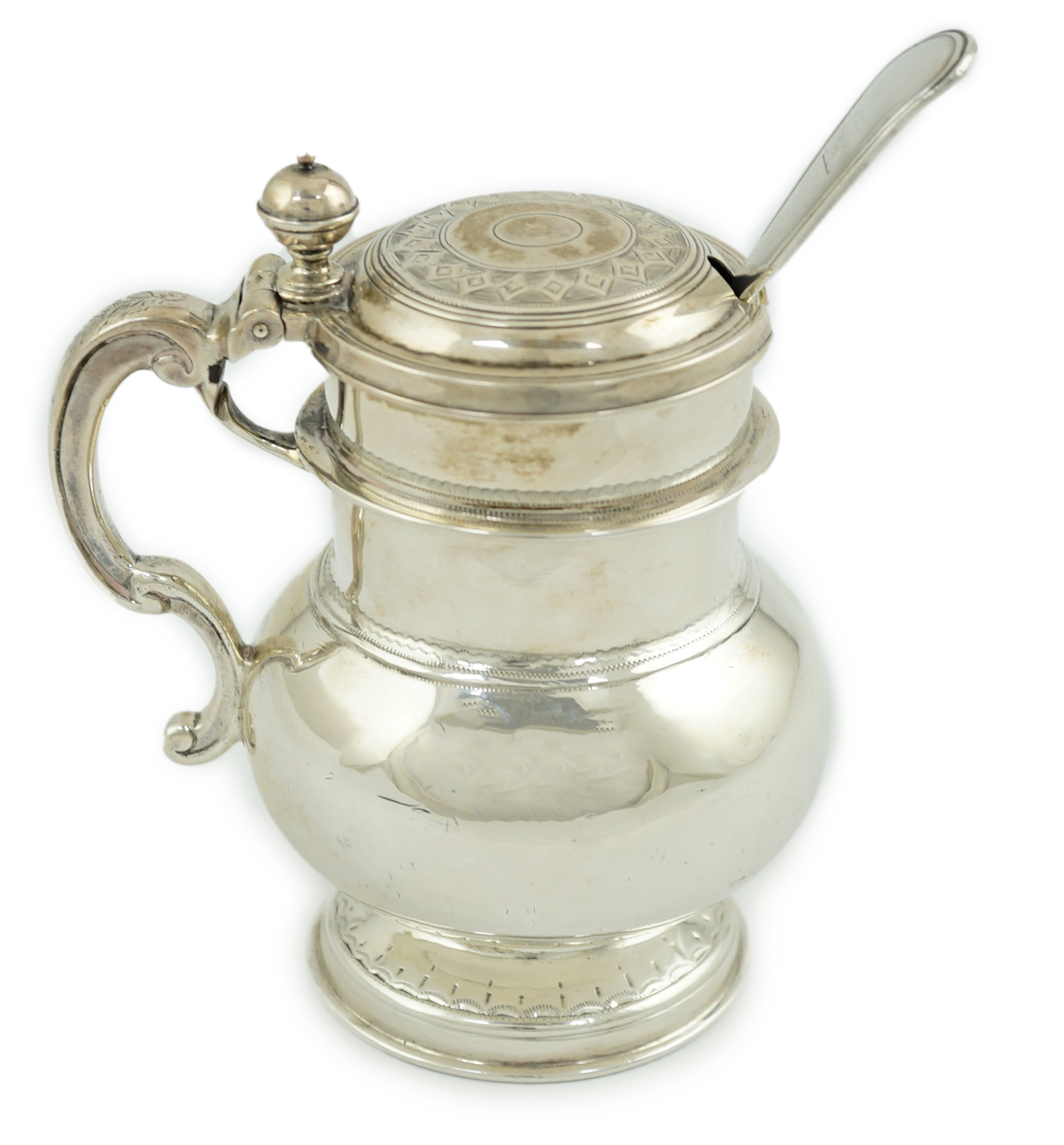 A Victorian silver bulbous mustard pot by Charles Thomas Fox & George Fox